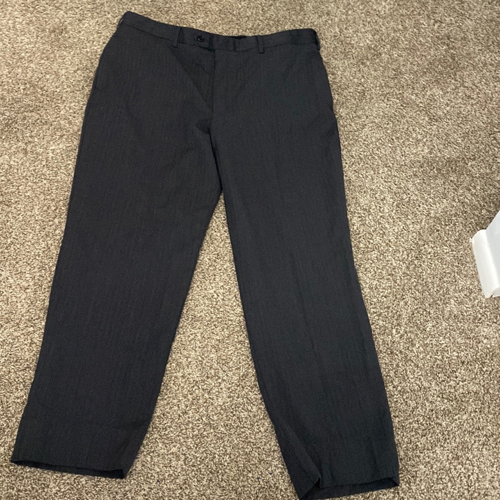 Joe A Bank- men’s suit pants- charcoal striped - worn 1 time- size 36